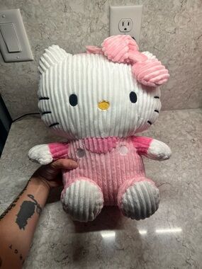 Sanrio Pink & White Hello Kitty Corduroy Plush Doll Backpack